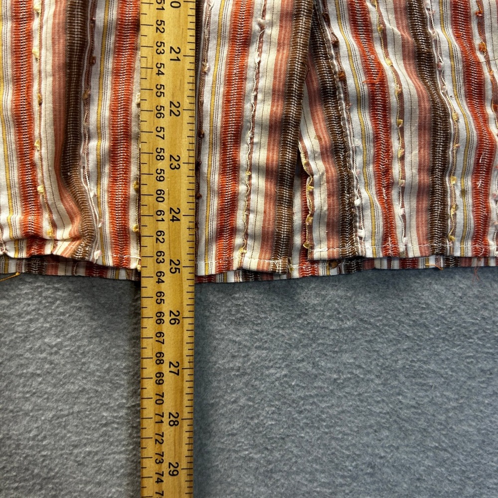 Striped Button Front 3/4 Sleeve Womens Size 8 Brown Orange Blouse  Alfred Dunner - Picture 6 of 8